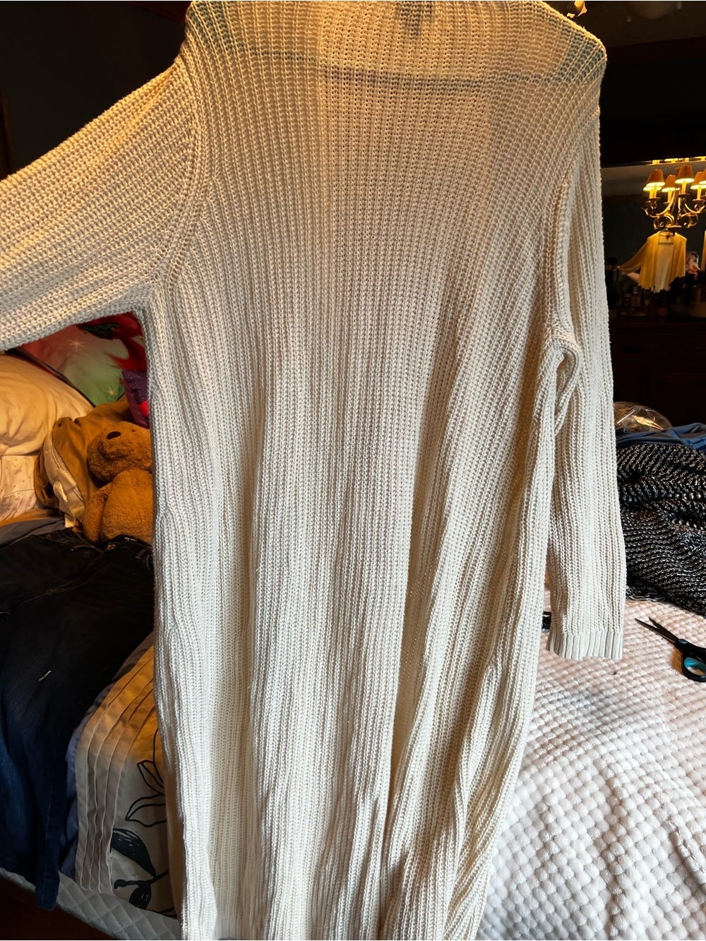 Torrid Ivory Open-Front Ribbed Knit Cardigan - Picture 2 of 4
